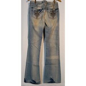 J & Company Size 28 Beverly Distressed Boot Cut Jeans 29 x 34